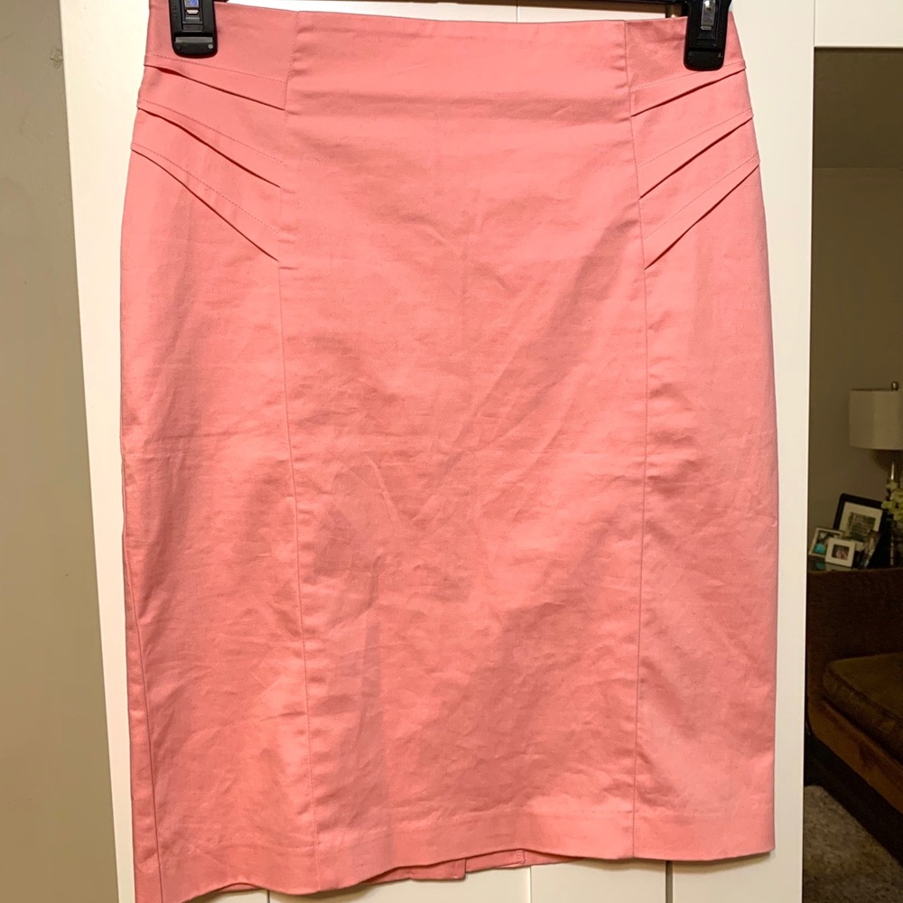 New York & Company Salmon Pencil Skirt
